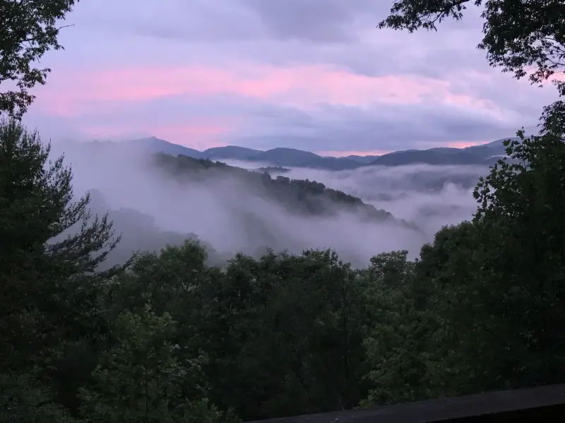 View of a mystic mountain sunset.